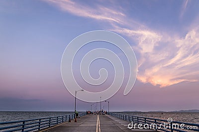 Puntarenas beach tourist pier attraction pacific of Costa Rica Editorial Stock Photo