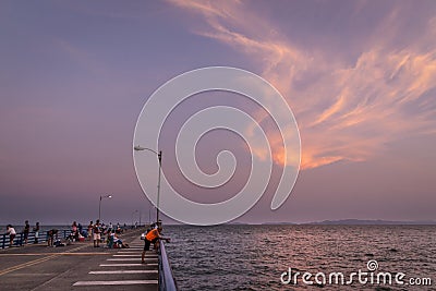 Puntarenas beach tourist pier attraction pacific of Costa Rica Editorial Stock Photo