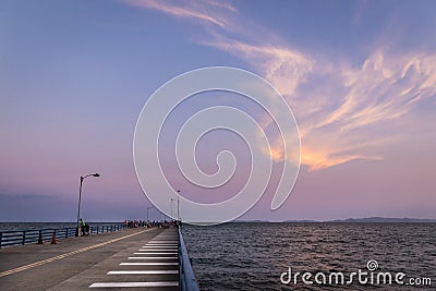 Puntarenas beach tourist pier attraction pacific of Costa Rica Editorial Stock Photo