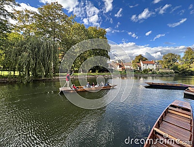 Punting in Cambridge Editorial Stock Photo