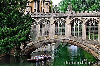 Punting in the Canals of Cambridge Editorial Stock Photo