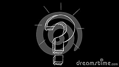 Punto interrogativo animato, sezione nera del gesso, ideale per compositing, uso come maschera, metraggio ideale rappresentare l' stock footage Punto interrogativo animato, sezione nera del gesso, ideale per compositing, uso come maschera, metraggio ideale rappresentare l' stock footage