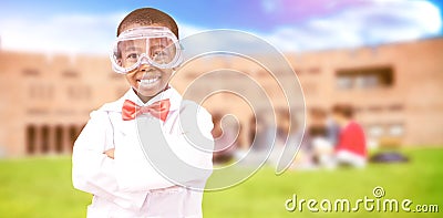 Composite image of pupil dressed up as scientist Stock Photo