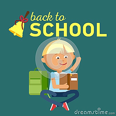 Pupils with school backpacks Vector Illustration