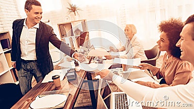 Pupils Studying a English Language in Classroom Stock Photo