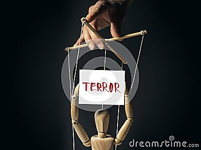 Puppet with a banner Stock Photo