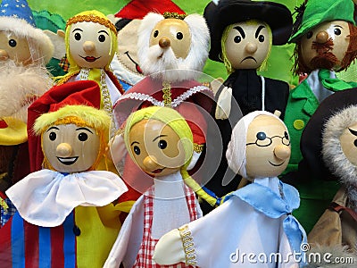 Puppet characters for puppet show Stock Photo