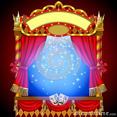 Puppet show booth Vector Illustration