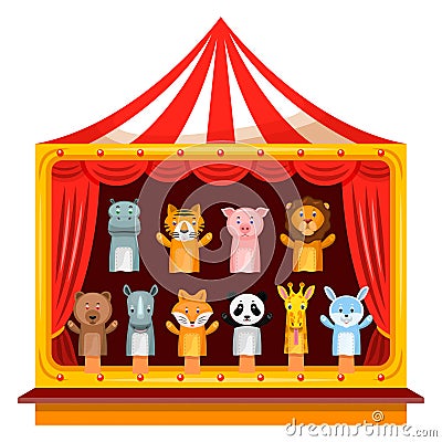 Puppet show theatre Vector Illustration