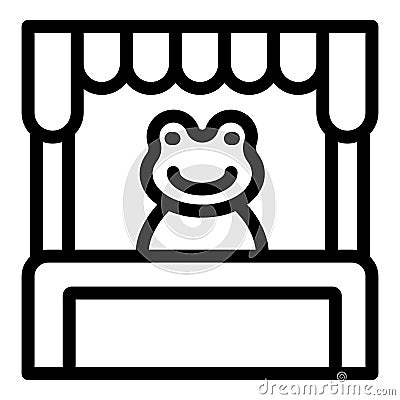 Puppet theater frog icon outline vector. Show stage Stock Photo