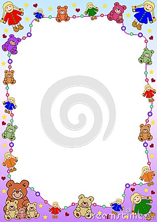 Puppets and bears border Stock Photo