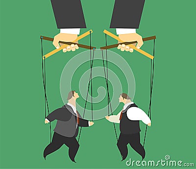 Puppets in the business concept Vector Illustration