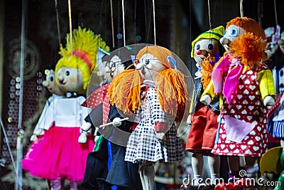 Puppets and marionettes for sale in Prague, Czech Republic, Europe Stock Photo