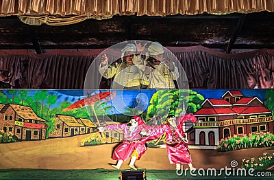 Puppets show in Bagan, Myanmar Editorial Stock Photo