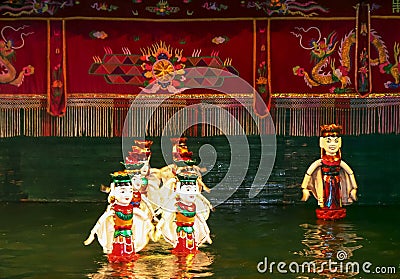 Puppets theatre show at Hanoi, Vietnam Editorial Stock Photo