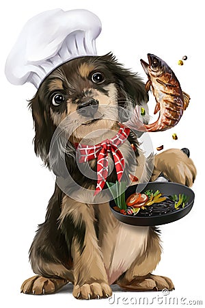 Puppy chef Stock Photo