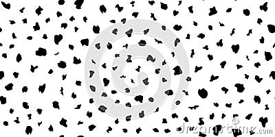 Puppy dalmatian fur black and white simple seamless pattern Vector Illustration