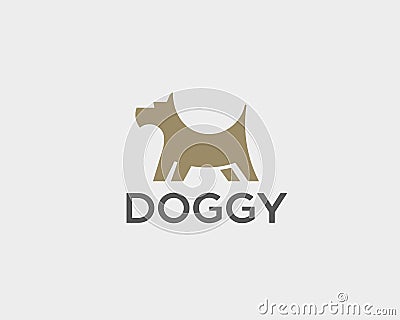 Puppy logo design template. Dog creative sign. Pet veterinary vector icon logotype. Vector Illustration