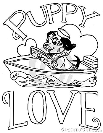 Puppy Love Boat Race Heart Design Stock Photo