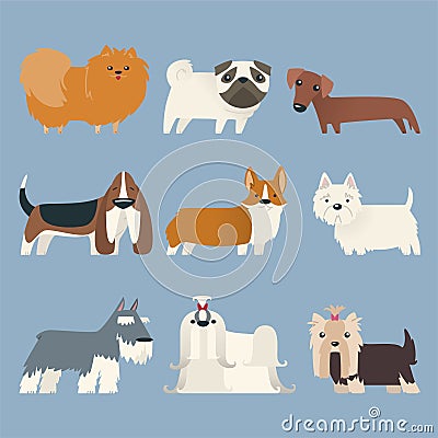 Puppy Pure Breed Exhibition Dog Cartoon Illustration