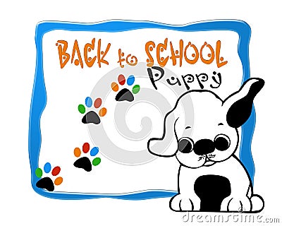 Puppy school background design image Stock Photo