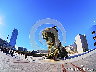 Puppy Sculpture in Bilbao Editorial Stock Photo