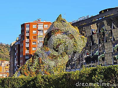 Puppy Sculpture in Bilbao Editorial Stock Photo