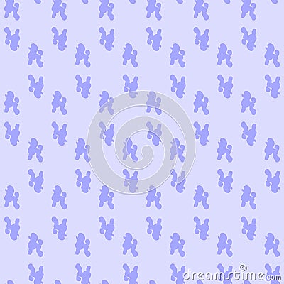 Puppy seamless pattern of blue contour dogs Vector Illustration