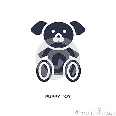 puppy toy icon on white background. Simple element illustration from toys concept Vector Illustration