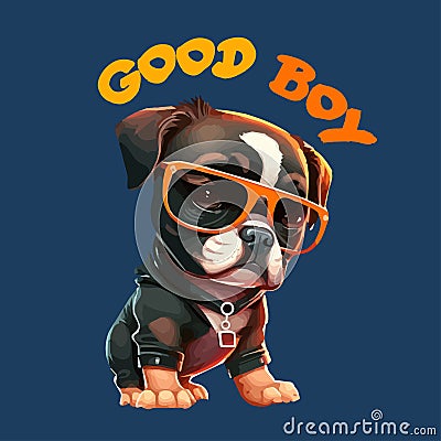 Puppy Vector illustration for t-shirt design Cartoon Illustration