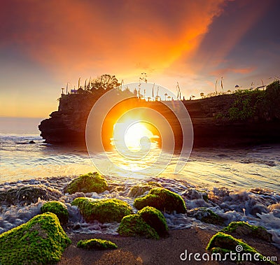 Pura Batu Bolong and tanah lot Stock Photo