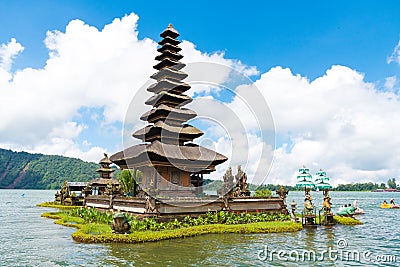 Pura Ulun Danu Bratan Balinese temple complex on Bratan lake, Bali, Indonesia Editorial Stock Photo