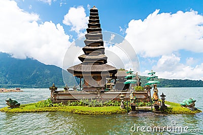 Pura Ulun Danu Bratan Balinese temple complex on Bratan lake, Bali, Indonesia Editorial Stock Photo