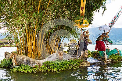 Pura Ulun Danu Bratan Balinese temple complex on Bratan lake, Bali, Indonesia Editorial Stock Photo