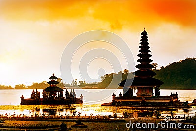 Pura Ulun Danu Bratan Temple Stock Photo