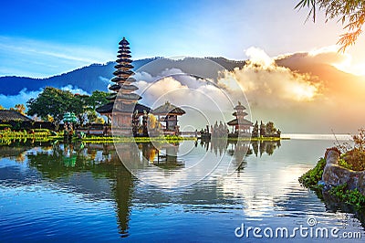 Pura ulun danu bratan temple in Bali. Stock Photo