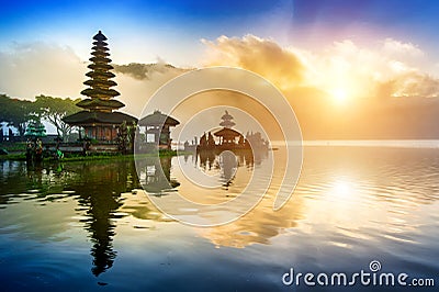 Pura ulun danu bratan temple in Bali. Stock Photo