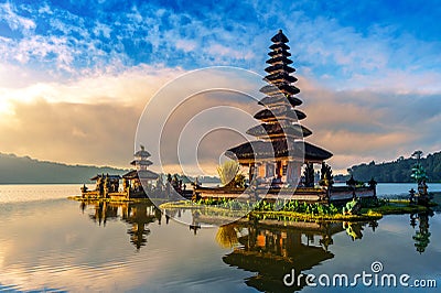 Pura ulun danu bratan temple in Bali. Stock Photo