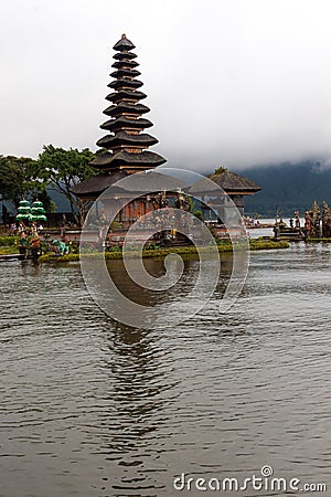 Pura Ulun Danu Temple on Danau Bratan Editorial Stock Photo