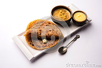 Puran Poli / Puranpoli / Holige / Obbattu Stock Photo