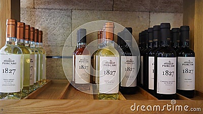 1827 Purcari Wine bottles Editorial Stock Photo