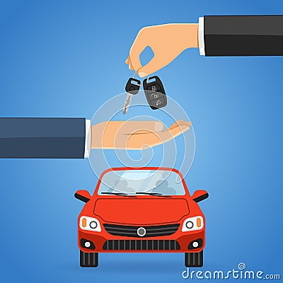 Purchase, Buy, Sharing Car Vector Illustration