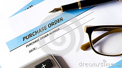 Purchase order for procurement order document of business Stock Photo