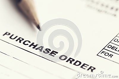 Purchase order sheet Stock Photo