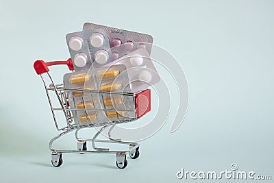 Purchase of tablets, capsules for the treatment of diseases. Stock Photo