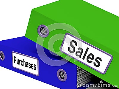 Purchases And Sales Files Containing Transactions Stock Photo