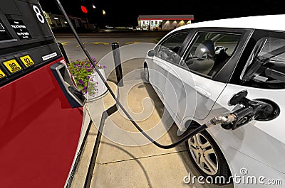 Purchasing Gasoline Stock Photo
