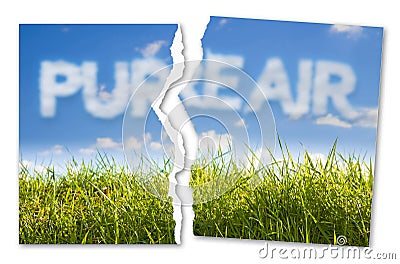 Pure air concept image against a green wild grass on sky background Stock Photo