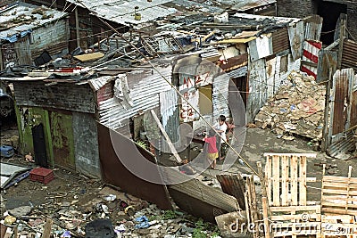 Pure Argentine poverty in slum in Buenos Aires Editorial Stock Photo