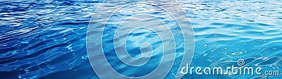 Pure Blue Water Gentle Rippling Waves Background Illustration Banner Cartoon Illustration